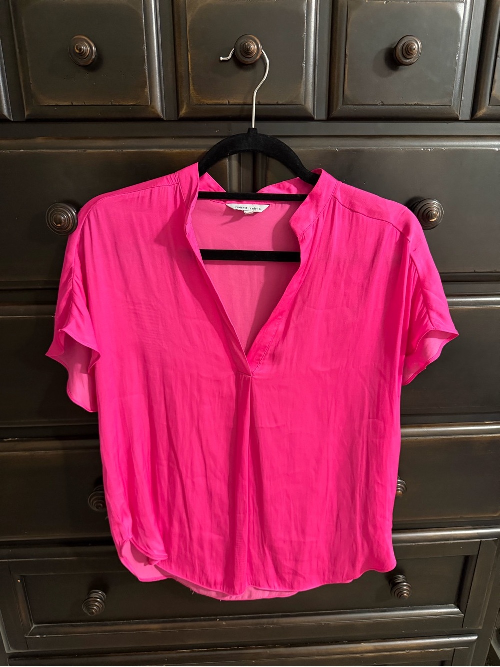 naked zebra neon Pink Blouse